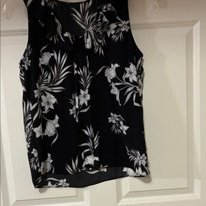 INC International Concepts Black and White Floral Blouse